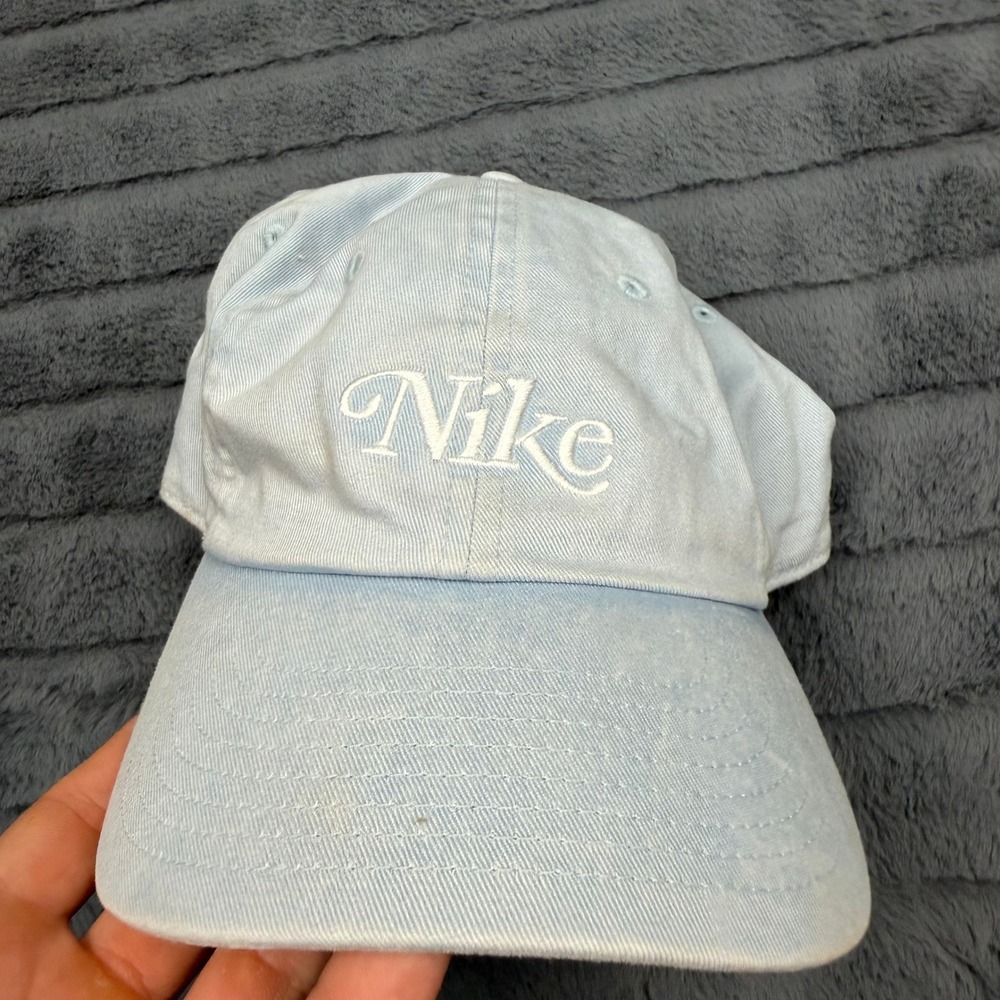 Nike Club Cap Light Blue Washed Cotton Adjustable Hat 1972 Embroidered Logo SM